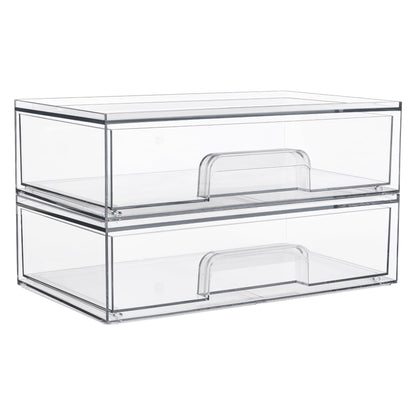 Vtopmart - Cajones de almacenamiento apilables transparentes