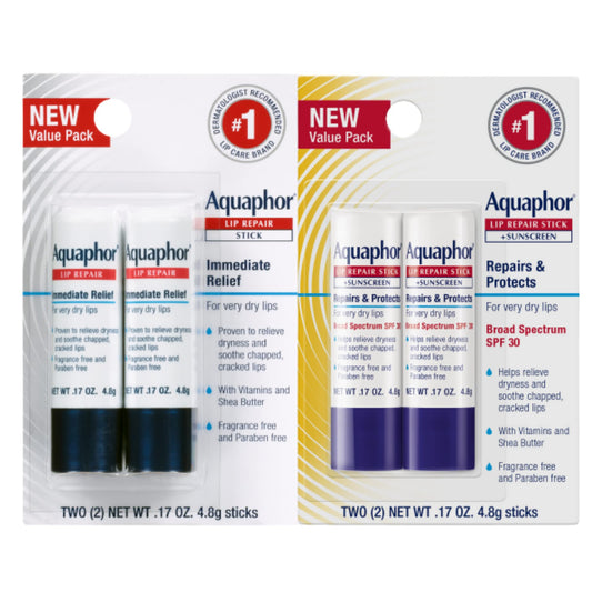 Aquaphor Lip Repair Stick (2 x 0.17 Oz) + Lip Repair and Pro
