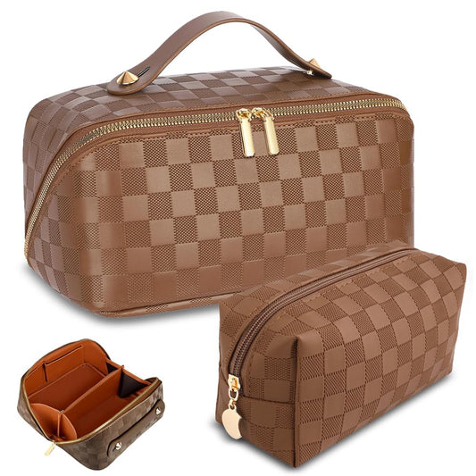 Bolsas de maquillaje de viaje a cuadros Bolsa organizadora d
