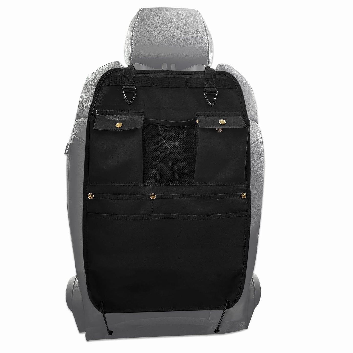 Organizador de respaldo de asiento de coche negro con múltip