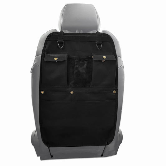 Organizador de respaldo de asiento de coche negro con múltip