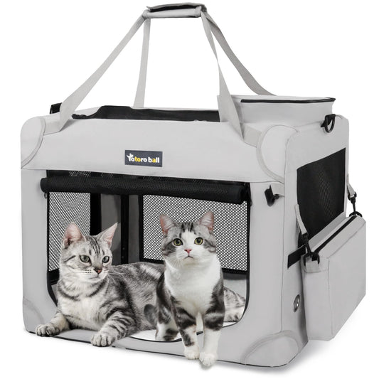 Transportador de gatos extragrande para 2 gatos, para uso en