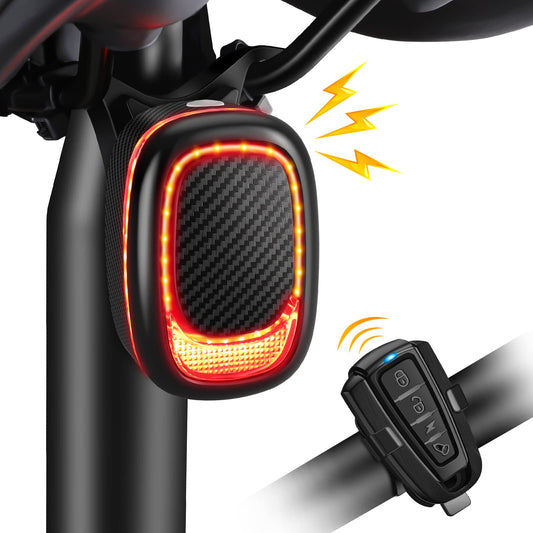 ONVIAN Alarma de luz trasera de bicicleta, luz trasera de fr