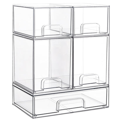 Vtopmart Juego de 5 cajones de almacenamiento apilables, org