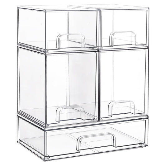 Vtopmart Juego de 5 cajones de almacenamiento apilables, org