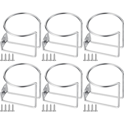 6 soportes de acero inoxidable para bebidas con anillo de ba