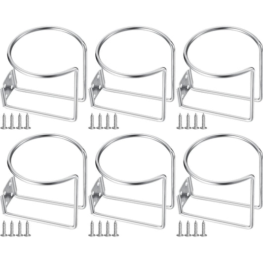 6 soportes de acero inoxidable para bebidas con anillo de ba