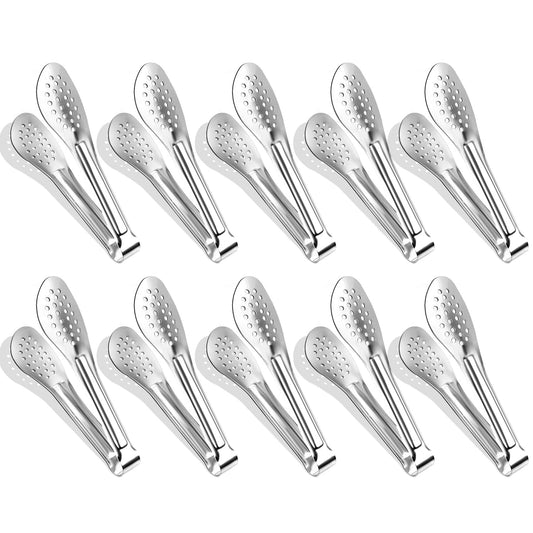 XEVOM - 10 pinzas para servir, pequeñas pinzas de cocina de