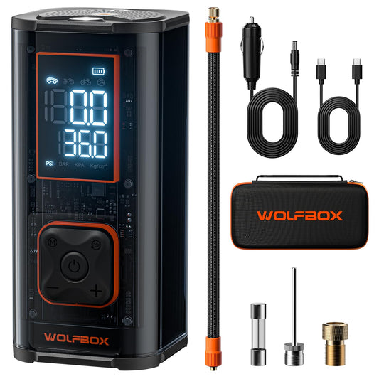 WOLFBOX Compresor de aire portátil de inflado de neumáticos