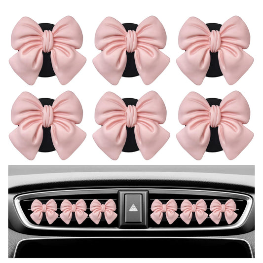 9 ambientadores de aire de coche con lazo rosa, clips de sal