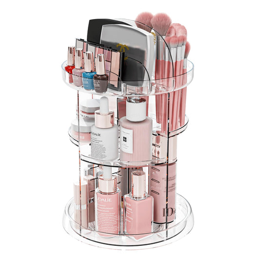 Organizador de maquillaje giratorio transparente de 360 grad