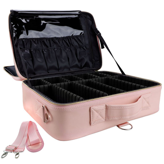 Estuche de maquillaje de viaje, bolsa de maquillaje grande d