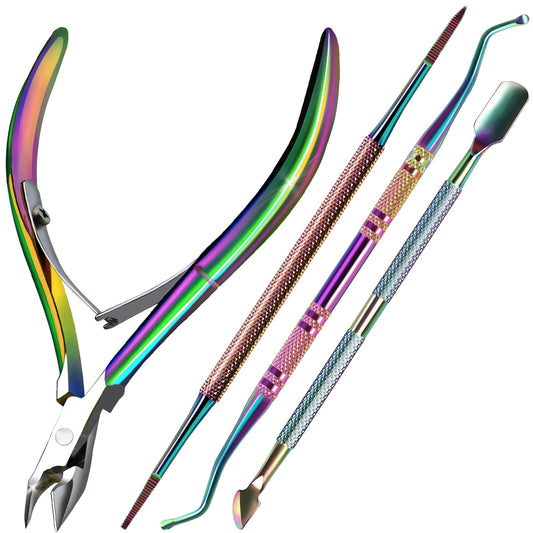FANDAMEI Kit de cutículas, 4 piezas de cuidado de uñas, herr