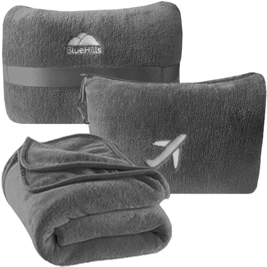 BlueHills Manta de viaje en mini funda suave de felpa de alt