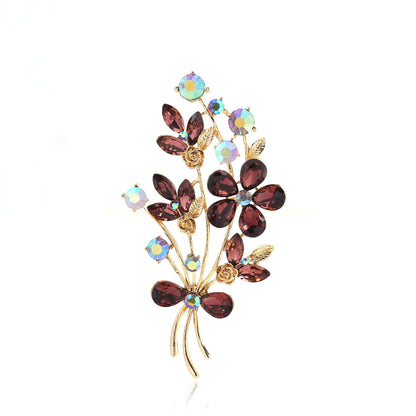 YOQUCOL Broche de forma de ramo de flores de amapola de cris