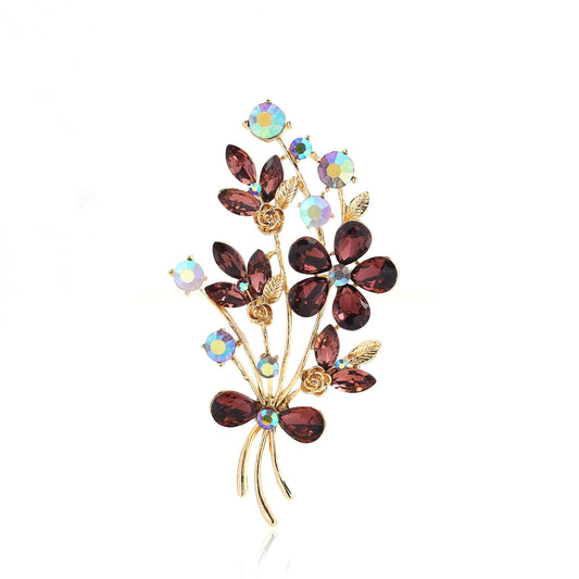 YOQUCOL Broche de forma de ramo de flores de amapola de cris
