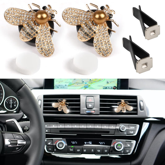 Car Bling Bee Clips de ventilación de aire oro+oro