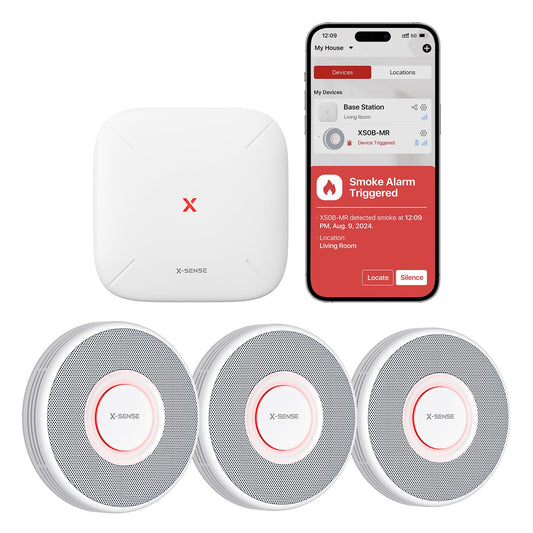 X-Sense Detector de humo inteligente con alertas de voz y 17