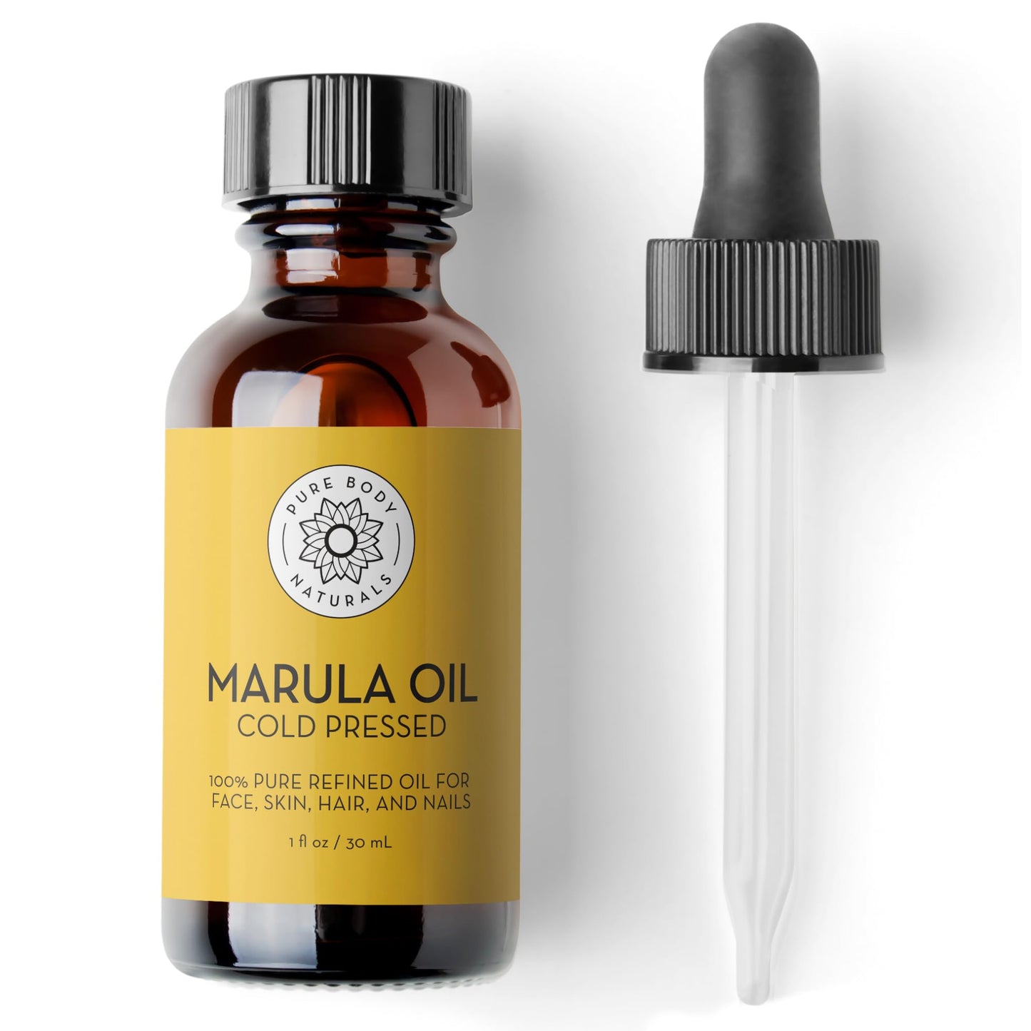 Pure Body Naturals Aceite facial Marula, 1 onza líquida, ace