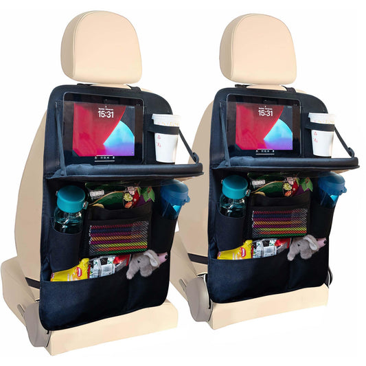 Organizador de asiento trasero de automóvil con bandeja, 9 b
