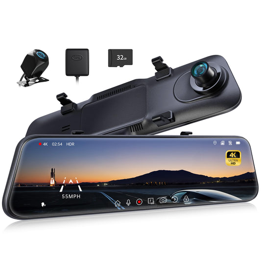 Pelsee P12 Pro 4K Mirror Dash Cam, cámara de espejo retrovis