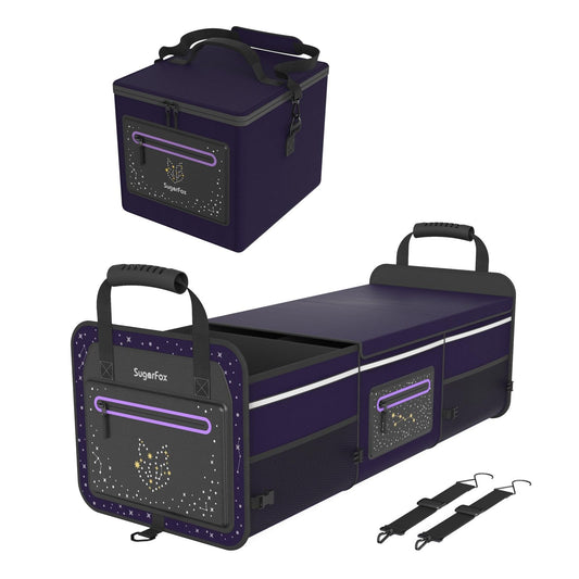 Organizador de maletero, plegable, 95L, morado, incluye paqu
