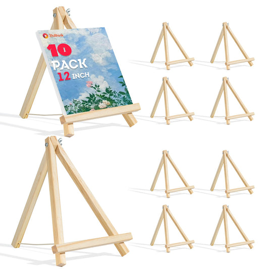 Zhithink Paquete de 10 caballetes de madera para pintar lien