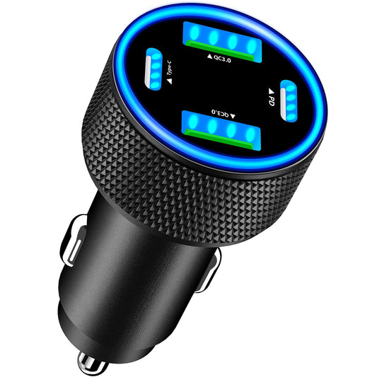 USB C Car Charger, Stuffcool 90W Dual USB-C & USB-A Car Powe