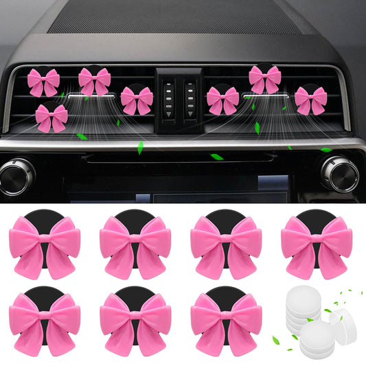 Ambientador de coche con lazo rosa, juego de 7 lindos acceso