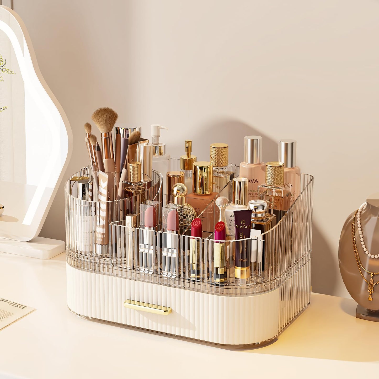 MIUOPUR Organizador de maquillaje con soporte giratorio para