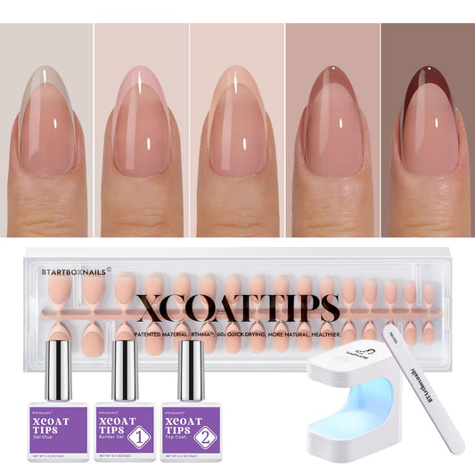 BTArtboxnails XCOATTIPS - Uñas de gel francesas – Tonos de p