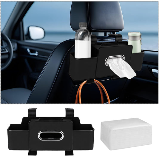 Organizador de asiento trasero de automóvil con pañuelo, caj