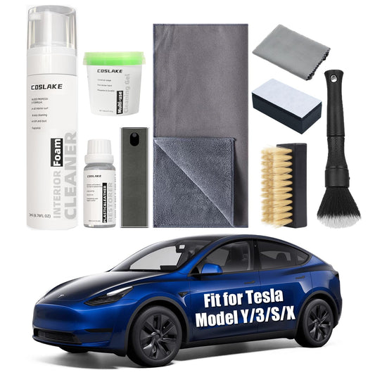 Kit de limpieza de interiores para Tesla, 9 piezas, limpiado
