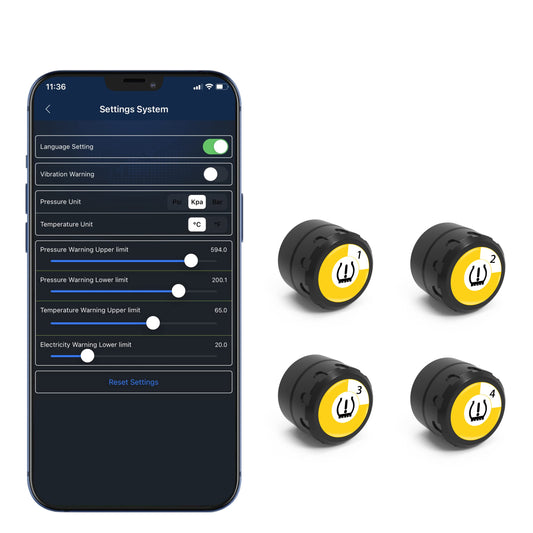 WISTEK Sistema de monitoreo de presión de neumáticos Bluetoo