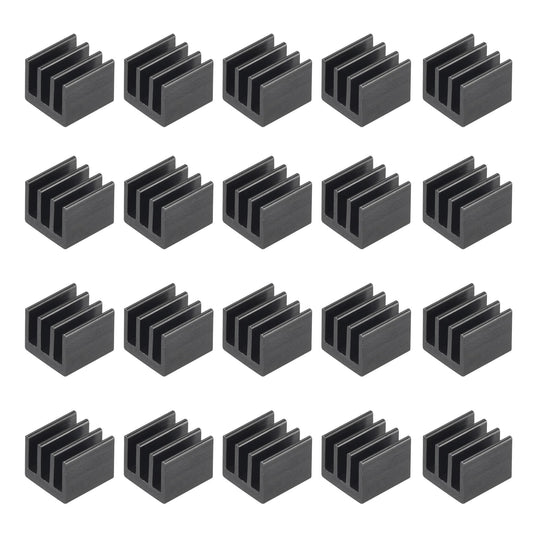 uxcell 0.276x0.276x0.236 in negro térmico autoadhesivo alumi