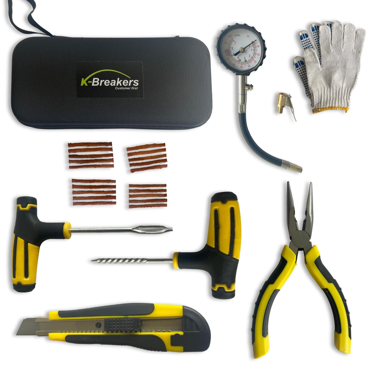 Kit universal de reparación de neumáticos, kit de herramient