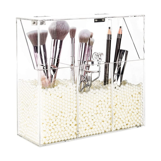 YestBuy Soporte para brochas de maquillaje transparente, org