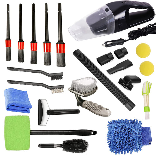 ikaufen Kit de limpieza interior de automóvil de 22 piezas,