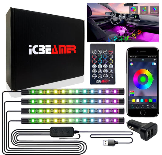 ICBEAMER COB Luces LED multicolor, musicales, se ajusta a to