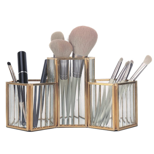 K COOL Organizador de brochas de maquillaje, 3 ranuras de al