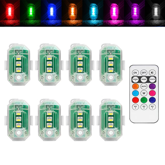 8 luces estroboscópicas LED inalámbricas con control remoto,