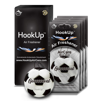 Hookup - Ambientador de coche de fútbol – Paquete de 4 – Aro