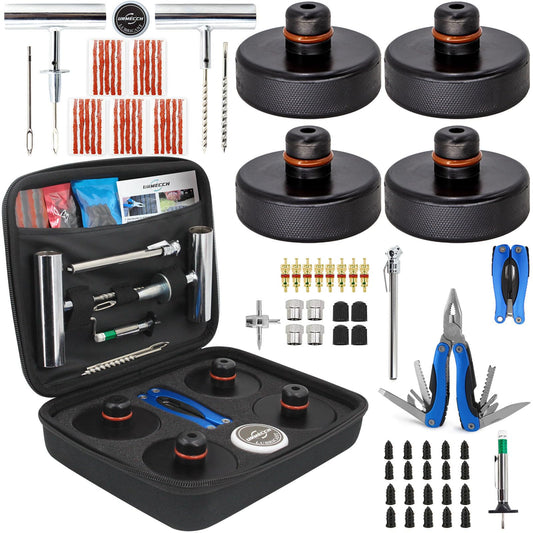Kit de herramientas de reparación de neumáticos y almohadill