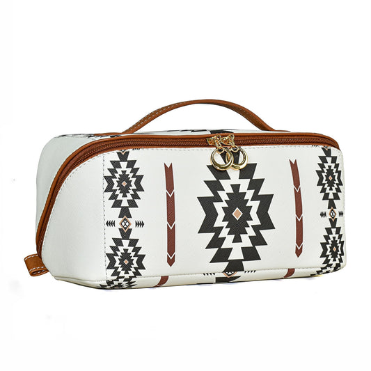 Bolsa de maquillaje bohemia de poliuretano, estuche organiza