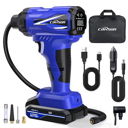 CARSUN Inflador de neumáticos, compresor de aire portátil, b