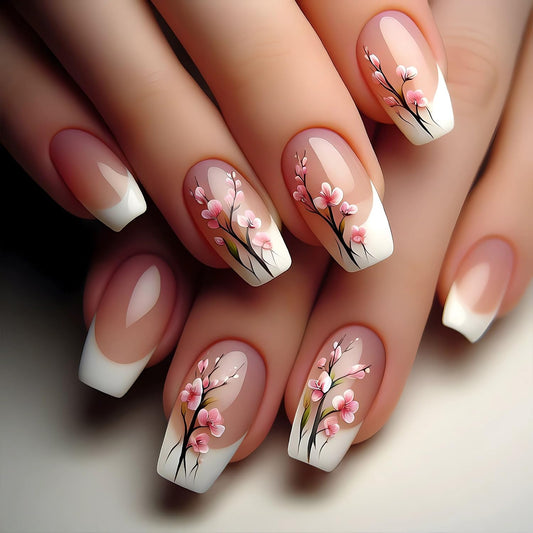 SINSEN Uñas postizas a presión de primavera, uñas postizas d