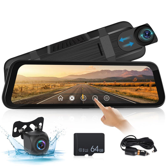 Cámara de espejo retrovisor IPS con pantalla táctil IPS de 9