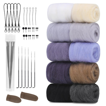 ZXIIXZ Lana de fieltro de aguja de 3.53 oz, lana de fieltro
