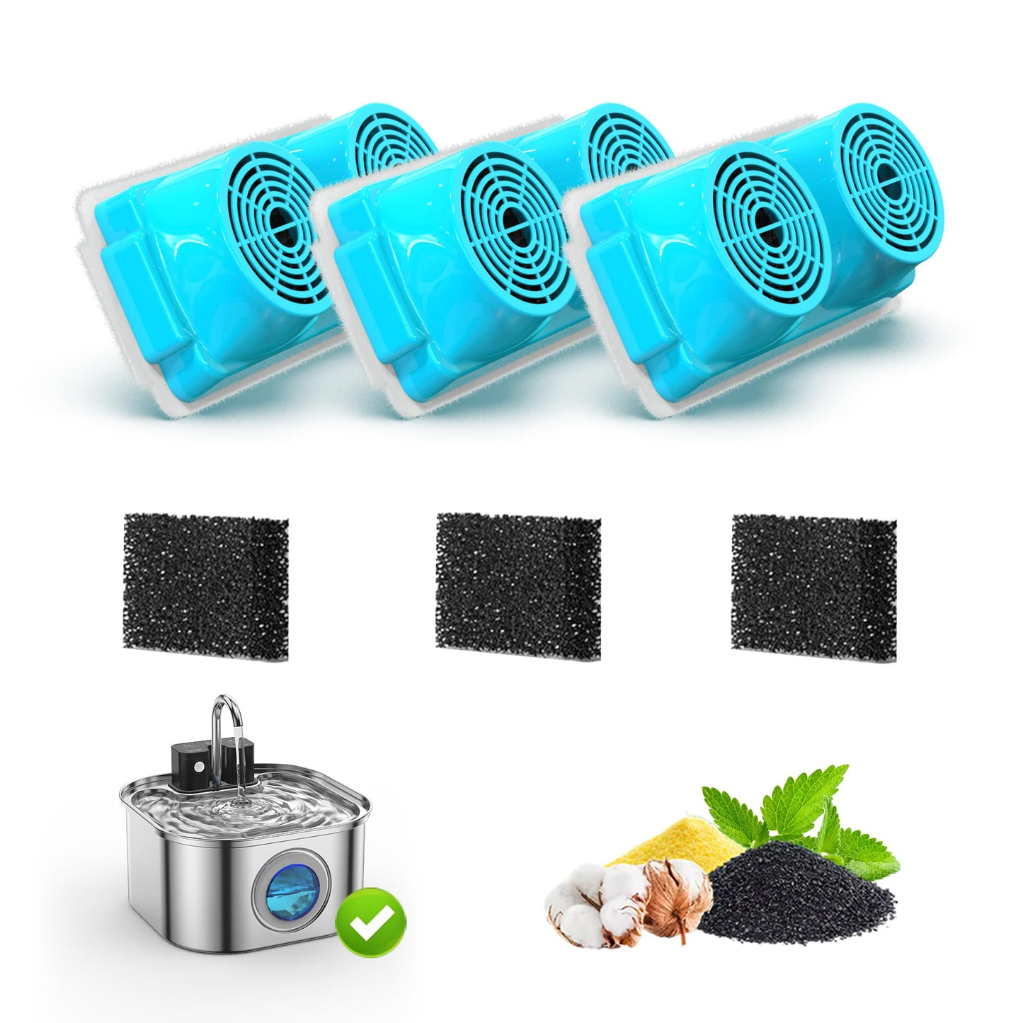 Cat Water Fountain Filter for 108oz/3.2L Wireless Cat Founta