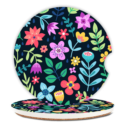 Portavasos de cerámica con diseño de flores bonitas, paquete